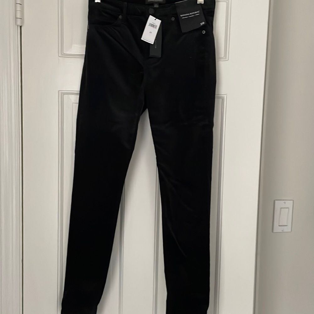 Black velvet skinny jeans